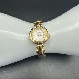 Classic Luxurious Gold Tone Round Face Watch by Elgin "Galaxie"